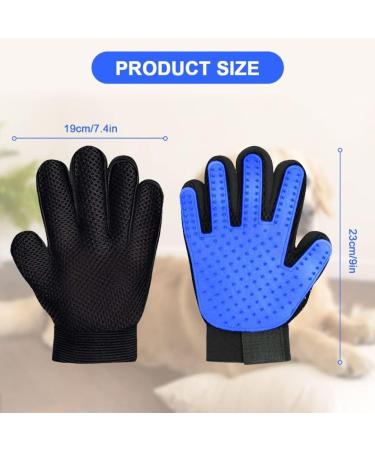 Pet Grooming Glove Pet Brush Glove Deshedding Brush Glove Pet Hair Remover Brush Bath Tool for Pets Grooming Pet Mitt For Dogs Cats & Horses with Long/Short/Curly Hair (Blue) - Buy Online on GoSupps.com