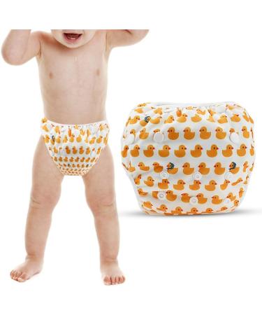 Garosa Snap Adjustable Swim Diaper - Reusable Waterproof Nappy for Boys Girls | Free Size (Duck) - Perfect for Swimming Lessons - Buy Online on GoSupps.com
