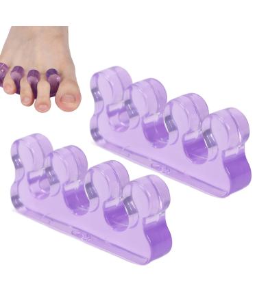 Pack Toe Separators Purple Silica Gel Toe Straightener Toe Stretchers Toe Stretchers Bunion Correctors for Bunion Relief Hammer Toe