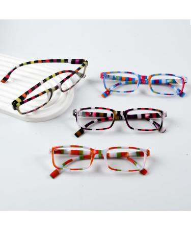 Eyekepper Women's Reading Glasses - Colorful Stripe Design +2.00 - Pack of 4 - Stylish and Comfortable - Buy Online on GoSupps.com