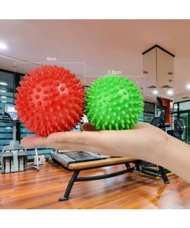 Uraqt Fascia Ball Set - Small Hedgehog Massage Balls for Muscle Tension Relief | Green & Red Knobbed Massage Balls for Feet Back Neck Hands - Buy Online on GoSupps.com