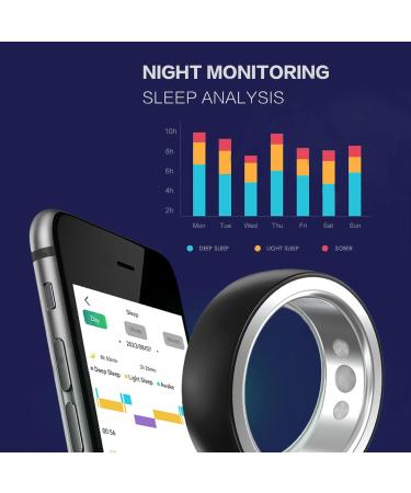 Smart Ring Health Fitness Tracker for Women & Men Continuously Records Sleep Quality Heart Rate Temperature Blood Oxygen and Pedometer Gift 10 Black - Buy Online on GoSupps.com