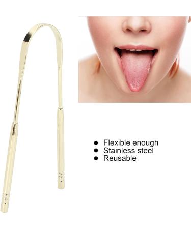 2-Pack US-Shaped Stainless Steel Tongue Scraper | Durable Tongue Cleaner for Fresh Breath | Improved Oral Hygiene (Gold) - Buy Online on GoSupps.com