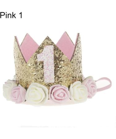 Bodhi2000 Baby Toddler Birthday Hairband | Sequin Flower Crown Headwear - Pink One Size - Buy Online on GoSupps.com