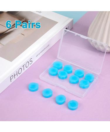 Silicone Earplugs - Reusable Waterproof Noise Suppression Earplugs for Sleeping & Swimming - 6 Pairs (Blue) | International Shipping Available - Buy Online on GoSupps.com