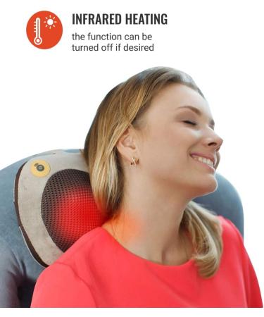 Gess Shiatsu Massage Pillow with Heat | 3D Rotating Neck & Back Massager for Home Office & Car - Perfect Relief for Muscles - Buy Online on GoSupps.com