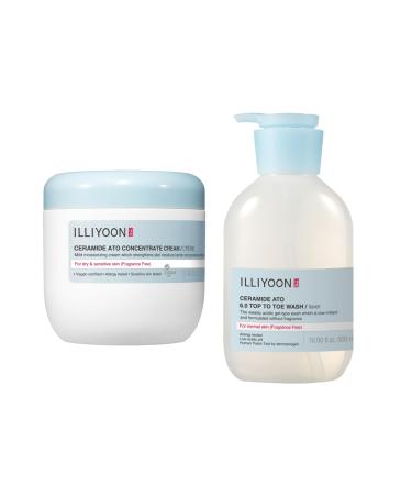 Illiyoon ATO Top To Toe Wash 16.9 Fl Oz with ATO Cream 16.9 Fl Oz