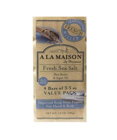 Buy A La Maison Traditional French Milled Shea Butter & Argan Oil Soap Set - 4 Bars Fresh Sea Salt | Premium International Shipping - Buy Online on GoSupps.com