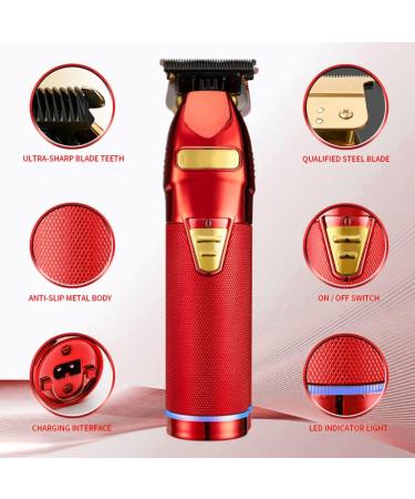 USB Rechargeable Hair Clippers & Beard Trimmer | Electric Grooming Kit for Men - Red - Buy Online on GoSupps.com