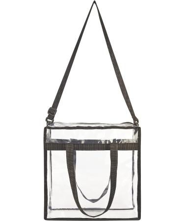 Clear Stadium Security Approved Tote Bag - Black | Ideal for Work, Beach, Makeup & Cosmetics - Buy Online on GoSupps.com