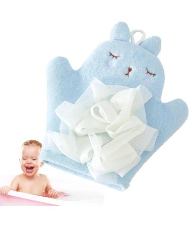 Bath Scrubber for Kids - Boys Body Wash Towel Scrubber Gentle Kid Body Wash Sponge Children's Body Wash Sponge Comfortable Children's Bath Scrubber Blue - Buy Online on GoSupps.com