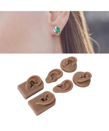 Silicone Human Ear Model 3 Pairs with Elastic Bands for Acupuncture Training - Deep Skin Tone - Buy Online on GoSupps.com
