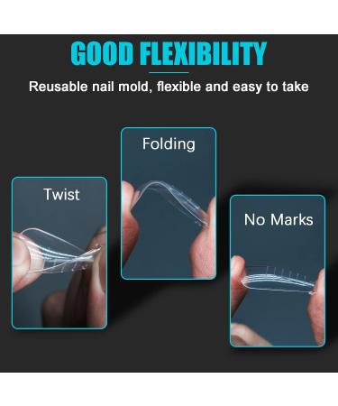 VNJAOI 120 POLL POLY BREATING GEL - Dual Nail Shapes & Skala Builder Coffin Nails for Gel Manicure | Nail Art Design Salon & DIY at Home | Ballet Dual Nail Forms Set Mold-8 - Buy Online on GoSupps.com