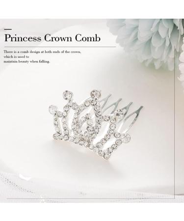 Kilshye Girl Silver Tiara Comb Set - Rhinestone Princess Prom Hair Accessories for Kids - Buy Online on GoSupps.com