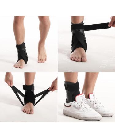 Ankle Brace for Sprained Ankle Support - Side Splint Stabilizers for Heel Pain Relief & Injury Recovery - X-Large Black Wrap for Men & Women - Buy Online on GoSupps.com