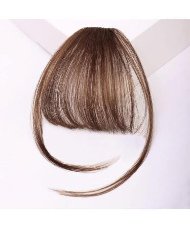 Bangs Bangs Hair Clip in Bangs Heat Resistant Thin Bangs Fringe Bangs Clip on Hairpiece One Piece in Fringe Natural Flat Air Bangs Hair Extensions for Women for Women Curved Bangs for Daily Wear (C B Light brown