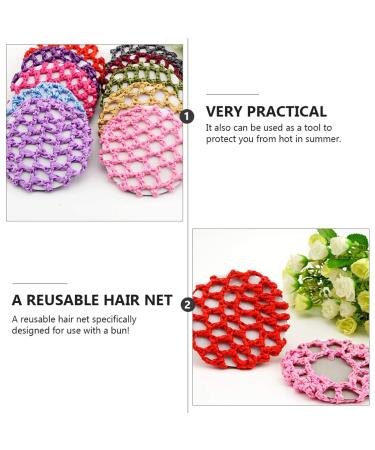 Mobestech 14Pcs Mesh Crochet Hair Nets for Women - Knit Snood Hats for Short Hair - Hairnet Snoods Cover Accessories (Random Color) - Buy Online on GoSupps.com
