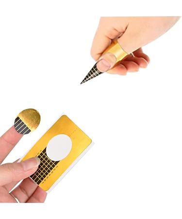 700 Self-Adhesive Nail Templates - Professional Reusable Fingernail Stencils for Gel Nails & Extensions - Golden Nail Art Tips - Buy Online on GoSupps.com