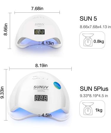 SUNUV 48W UV LED Nail Lamp for Gel Polish Manicure and Pedicure - Professional Dryer with Sensor and 4 Timers - Valentine Gift for Girls Women - Buy Online on GoSupps.com