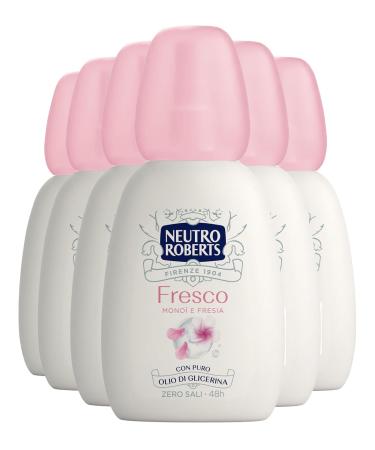 Neutro Roberts Pack of 6 x 75ml bottles of Roberts Monoi and Freesia Fresh Spray Deodorant zero gas 0% aluminum salts 48h