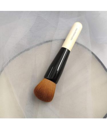 Professional Wood Handle Features Soft Goat Hair Medium Round Tip Bronzer Brush