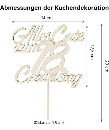 Golddrock 18th Birthday Cake Topper & Deco | Perfect Decorations for Boys & Girls | Elegant 18th Birthday Party Supplies - Buy Online on GoSupps.com
