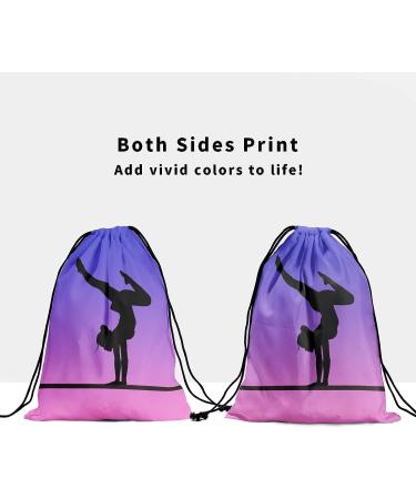 Purple Pink Gymnastics Grip Bag - Adjustable Water Resistant Girl Gymnastic Bag 9.25 x 12 - Buy Online on GoSupps.com