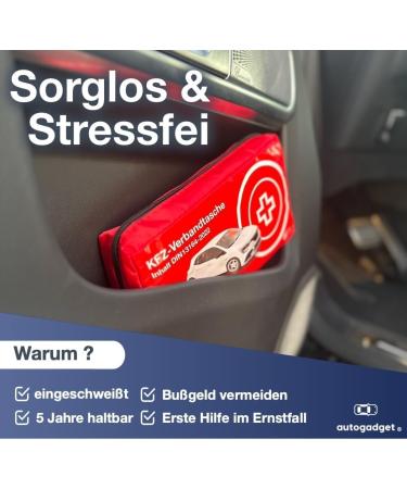 5x Dressing Bag for Motor Vehicles - DIN 13164 First Aid Kit with Instruction Book - 2024 Standard - Eco-Friendly Packaging - Buy Online on GoSupps.com