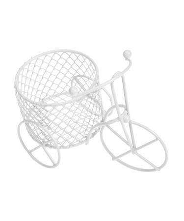 Ipetboom Iron Bicycle Hollow Wrought Iron Candy Box White