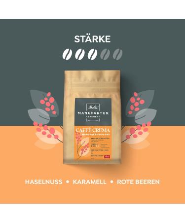 Melitta Manufaktur-Kaffee Caff Crema - 4x500g Premium Coffee Beans | Regional Blends from Brazil Colombia & Ethiopia | Roasted in Germany - Strength 3 - Buy Online on GoSupps.com