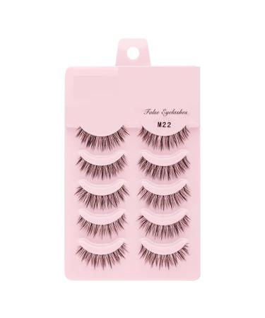 UAMOU 2-50Boxes Manga Lashes False Eyelashes Doll Korean Natural Anime Lashes Spiky Thick Faux Mink Eye Lash Strips Makeup Cheerfully (Color : M22 Size : 30 boxes)