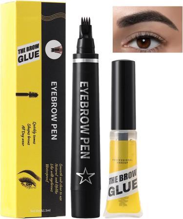  Ynnhik Microblading Eyebrow Pencil Eyebrow Pen | Waterproof Brush Tip Eyebrow Pen | Liquid Eyebrow Pencil 4-Pronged Fork with Eyebrow Gel for Eyebrows - Buy Online on GoSupps.com