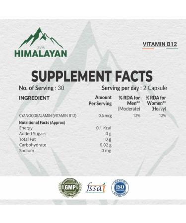 Vitamin B12 Methylcobalamin 1000 mcg Plant-Based B12 Capsules with Spirulina Wheatgrass Beetroot Amla Supports Energy Nerve Health & Red Blood Cell Formation 60 Vegan Caps - 60 Days Supply - Buy Online on GoSupps.com