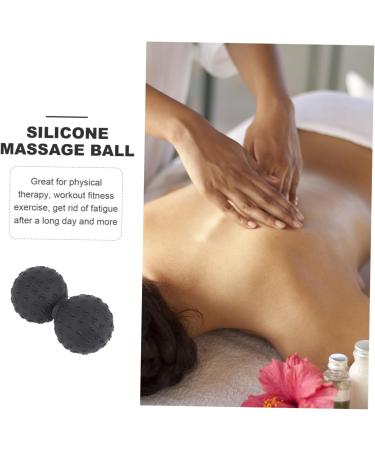 Yoga Massage Ball - Fascia Roll Body Massage Device | Fitness Gym Peanut Roller for Deep Tissue & Muscle Recovery - 12x6.3cm Black - Buy Online on GoSupps.com