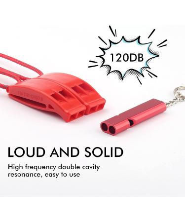 Michael Josh Outdoor Loudest Emergency Survival Whistles with Lanyard - 4 Pack Red - Buy Online on GoSupps.com
