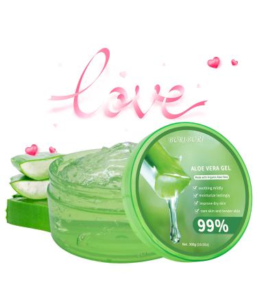 BURIBURI Aloe Vera Gel Pure Natural Organic Aloe Gel for Women Moisturizing Vera Gel Face Body Skin & Hair 10.56 Fl Oz