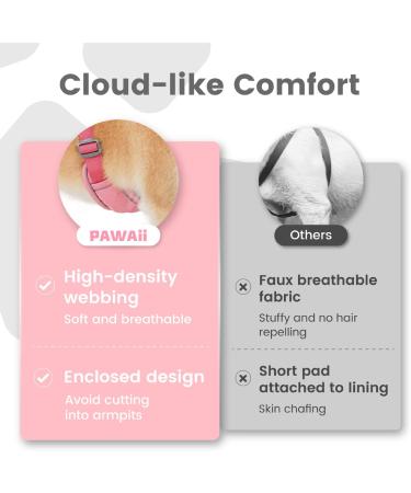 Pawaii Dog Harness for Medium-Sized Dogs | Adjustable Reflective & Breathable Anti-Pull Chest Harness in Pink (Size M: 55cm-68cm) - Perfect for Training & Walking - Buy Online on GoSupps.com