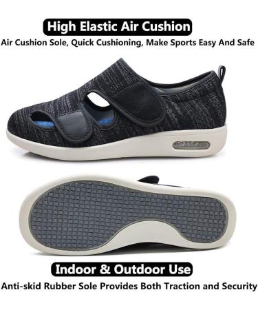 Women's Diabetic Sandals - Adjustable Closure, Comfy Slippers, Extra Wide Walking Shoes for Diabetic Edema, Plantar Fasciitis, Bunions, Arthritis - Navy Blue (Size 8 X-Wide) - Buy Online on GoSupps.com