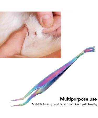 Pet Tweezers Stainless Steel Coated Remover Tool 2 in 1 for Dogs Cats - Buy Online on GoSupps.com