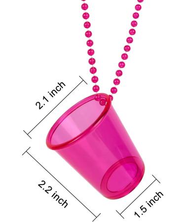 Goochoo Shot Glass on Beaded Necklace 12 Pack - Pink Festival Parade Decoration - Buy Online on GoSupps.com