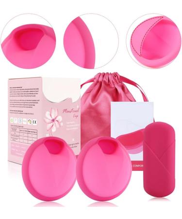 FengQ Reusable Menstrual Discs - Leak-Proof Silicone Cups for Active Women | Sport Swimming & Intimacy (Pink S+L) - Buy Online on GoSupps.com