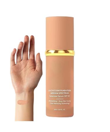 Self-Adjusting Foundation | 30ml 4-in-1 SPF 50 Tinted Foundation | Makeup for Oily Sensitive Mature Skin Types - Evening Date Dance Running Hiking