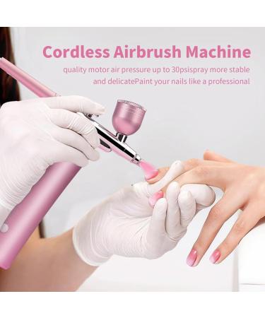 tibiu Airbrush Kit with Compressor 20-30PSI Airbrush with 0.3mm Nozzle for Painting Tattoo Nail Art Model Coloring Easy to Use Pink - Buy Online on GoSupps.com
