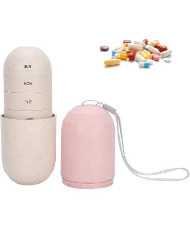 Large Compartment 7-Day Pill Organizer | Mini Portable Capsule Medicine Case for Travel & Elderly Care - Buy Online on GoSupps.com