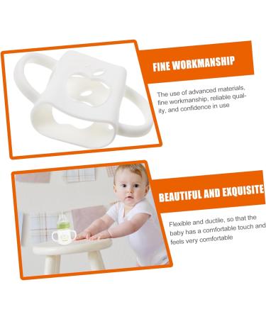 Toyvian Silicone Bottle Cover Feeding Bottle Holder Cow Straws Nursing Bottle Cover Glass Sleeves Bottles White Protector Handle White 12X7X2.5CM - Buy Online on GoSupps.com