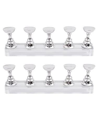 Plawee 2X Magnetic Acrylic Manicure Tools Nail Practice Hand Nail Exercises Pedestal Nail Supplies Nail Tips Display Stand