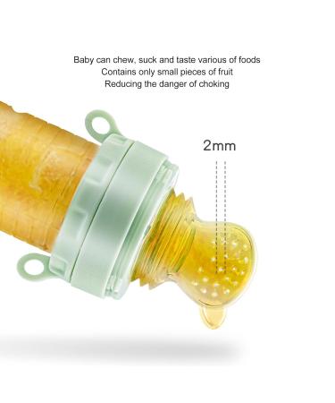 Buy Baby Food Dispenser Pacifier - Leak-Proof Silicone Fruit Feeder with Dust Cover (Mint Green) - International Shipping Available - Buy Online on GoSupps.com