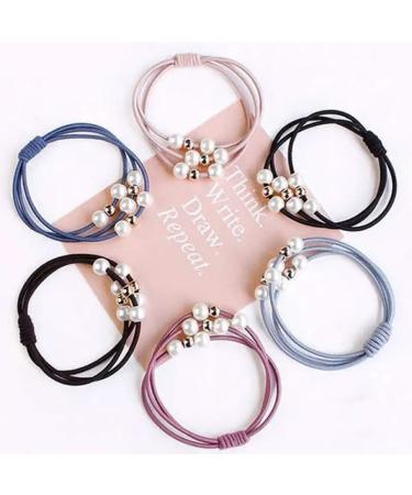Winrase 3-in-1 High Elastic Rubber Band Hair Ties with Shiny Beads - Set of 24 | Loss-proof Hair Accessories for Women and Girls - Buy Online on GoSupps.com