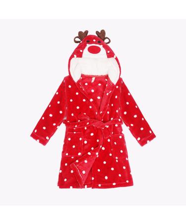 Buy Feiliandajj Unisex Baby Toddler Fleece Bathrobe - Cute Animal Ears Soft Terry Hooded Coat for Kids 1-6 Years - Red - Buy Online on GoSupps.com