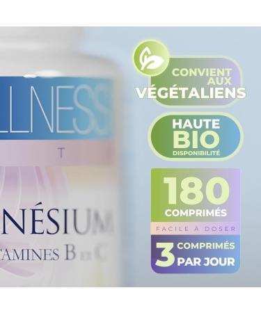 WELLNESS OPTI Magnesium with Vitamins B and C: Advanced Supplement 180 Tablets Optimal Combination for Energy and Daily Wellness Magnesium Synergistic Formula Vitamin C and B. - Buy Online on GoSupps.com